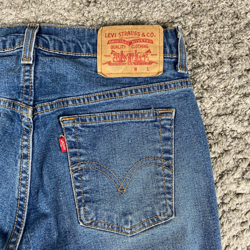 Vintage Levi 569 Bootcut Jeans Women 7 Blue Denim Stretch Flare West Y2k (30x32)
